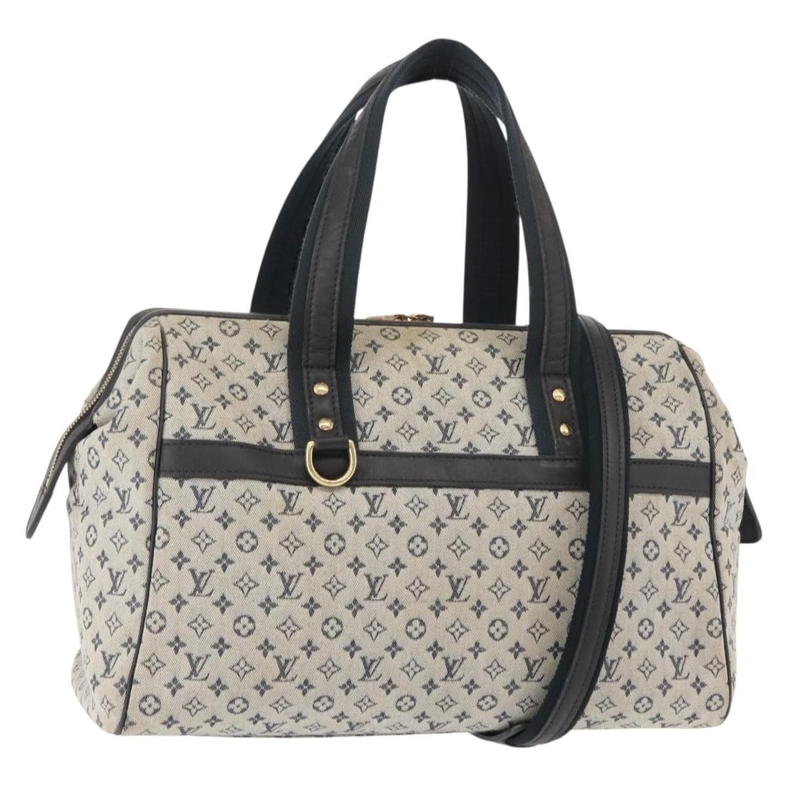 LOUIS VUITTON Monogram Mini Josephine GM Hand Bag Navy M92211 Auth: LOUIS VUITTON Monogram Mini Josephine GM Hand Bag Navy M92211 Auth This authentic LOUIS VUITTON Monogram Mini Josephine GM Hand Bag showcases a stylish navy exterior crafted from Monogram Mini Canvas.