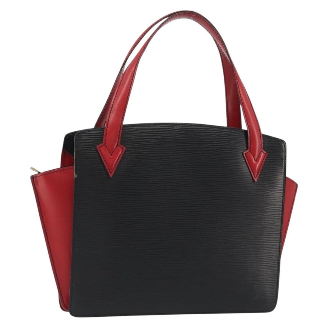Louis Vuitton M52387 Varenne Epi Leather Handbag Black Red: Louis Vuitton M52387 Varenne Epi Leather Handbag Black Red Louis Vuitton Epi Varenne handbag in black and red Epi leather. This is a heavily used handbag made in France, with product no. M52387 and se