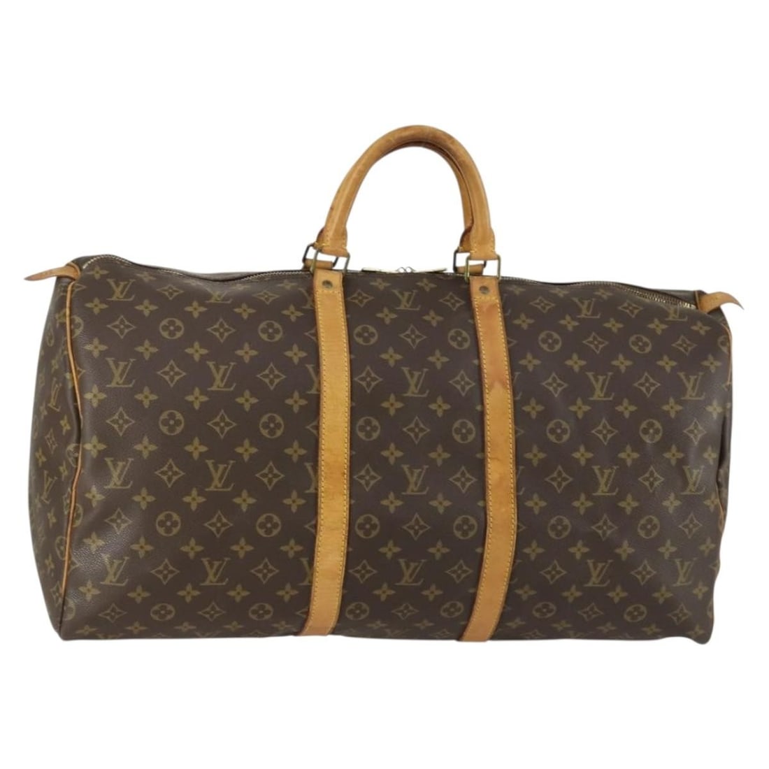 Louis Vuitton Keepall 55 Monogram Canvas Travel Bag M41424: Louis Vuitton Keepall 55 Monogram Canvas Travel Bag M41424 Louis Vuitton Keepall 55 Boston Bag in Monogram Canvas with the classic Monogram pattern. Made in France, this bag is identified by product n