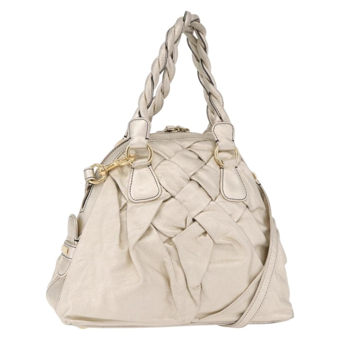 Valentino Gold Leather Shoulder Strap Handbag 2way: Valentino Gold Leather Shoulder Strap Handbag 2way This Valentino women's handbag is crafted from gold leather and can be carried by hand or worn as a shoulder bag with the included strap. It features