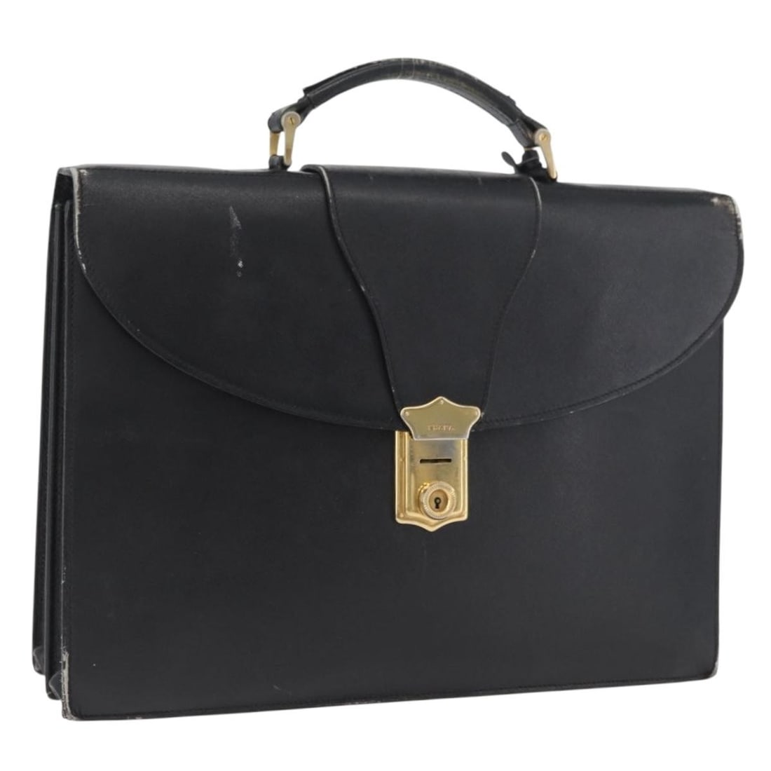 Prada Saffiano Leather Black Gold Business Tote Bag Italy: Prada Saffiano Leather Black Gold Business Tote Bag Italy This is a PRADA Saffiano leather business bag in black with gold-tone accents, designed for women. Crafted in Italy, it features a structured 