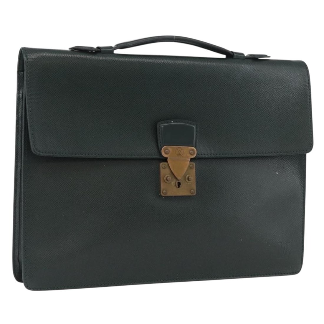 Taiga Leather Epicea Serviette Kourad Business Bag by Louis Vuitton: Taiga Leather Epicea Serviette Kourad Business Bag by Louis Vuitton This is a Louis Vuitton Taiga Serviette Kourad business bag in Epicea color, crafted from durable Taiga leather. It features a struc
