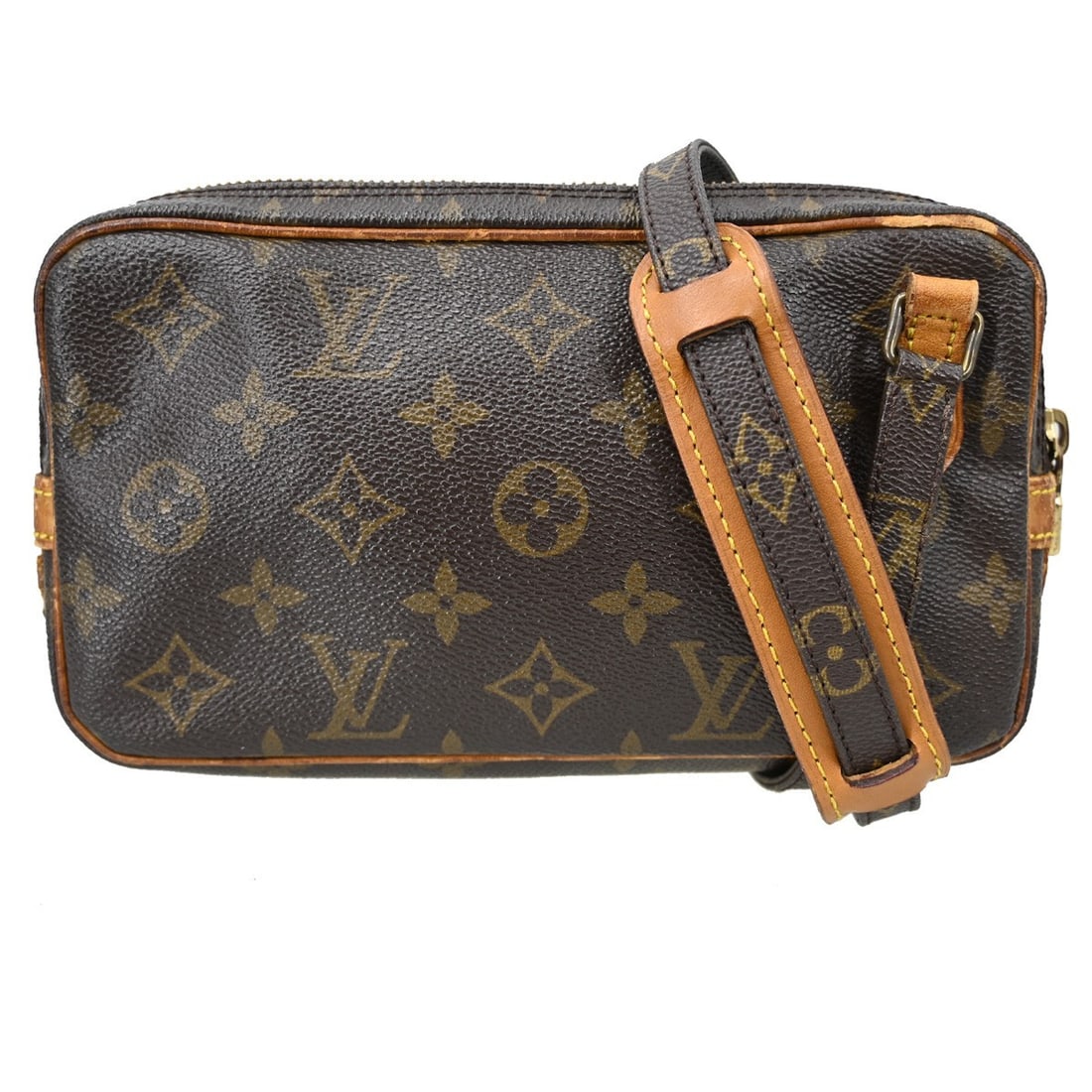 Louis Vuitton Marly Bandouliere Monogram Crossbody Bag M51828: Louis Vuitton Marly Bandouliere Monogram Crossbody Bag M51828 Vintage Louis Vuitton Marly Bandouliere shoulder bag in Monogram canvas with leather trim and a zip closure. Made in France, this women's 