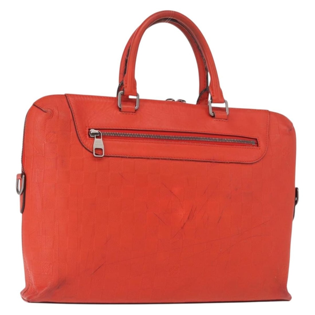 Louis Vuitton Orange Damier Infini Leather Porte Documents Voyage N41143 Bag: Louis Vuitton Orange Damier Infini Leather Porte Documents Voyage N41143 Bag This is a Louis Vuitton Damier Infini Porte Documents Voyage business bag in orange and fusion colors. Crafted from Damier 