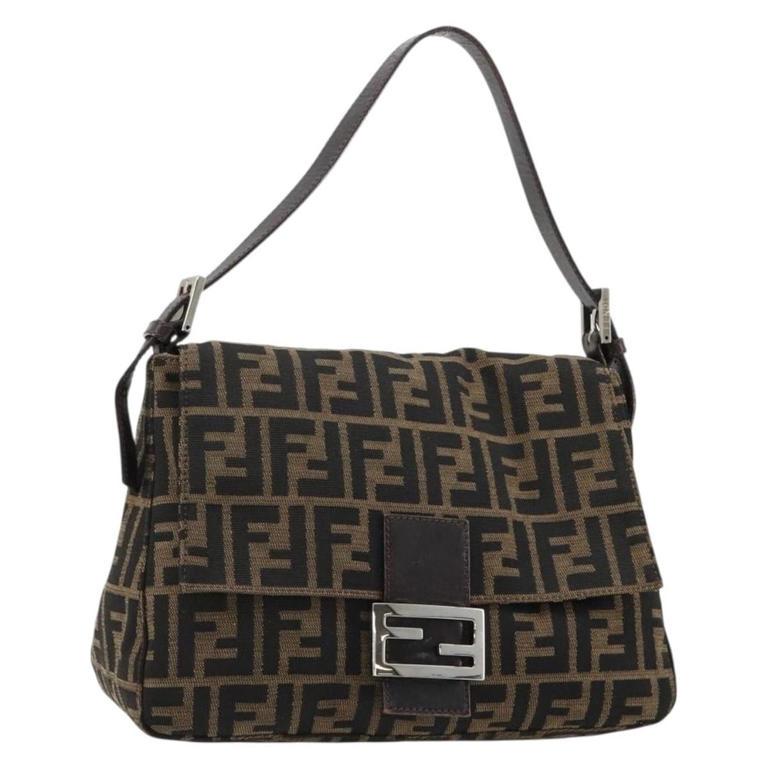 Fendi Mamma Baguette Zucca Canvas Shoulder Bag Black Brown: Fendi Mamma Baguette Zucca Canvas Shoulder Bag Black Brown Authentic Fendi Mamma Baguette shoulder bag in black and brown Zucca canvas. This women's bag includes a dust bag and was made in Italy. Cond