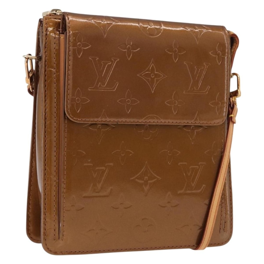 Louis Vuitton M91138 Monogram Vernis patent leather accessory pouch bronze (1 of 18)