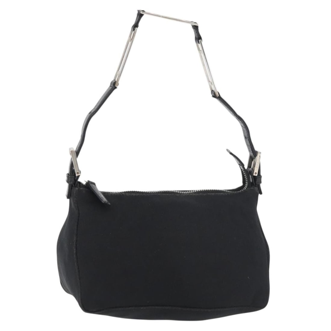 FENDI nylon black silver hand bag women Italy: FENDI nylon black silver hand bag women Italy This FENDI hand pouch is crafted from black and silver nylon and features a compact, structured silhouette. Designed for women, the bag is made in Italy a