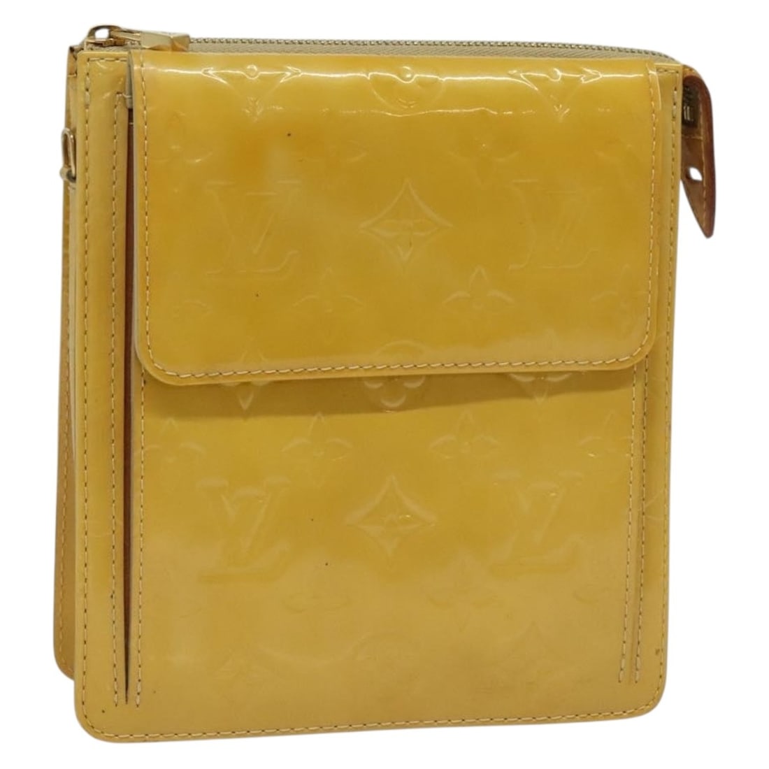 LOUIS VUITTON Monogram Vernis Motto Accessory Pouch Beige M91136 Made in France: LOUIS VUITTON Monogram Vernis Motto Accessory Pouch Beige M91136 Made in France The LOUIS VUITTON Monogram Vernis Motto Accessory Pouch in Beige is a stylish and practical accessory, crafted from high