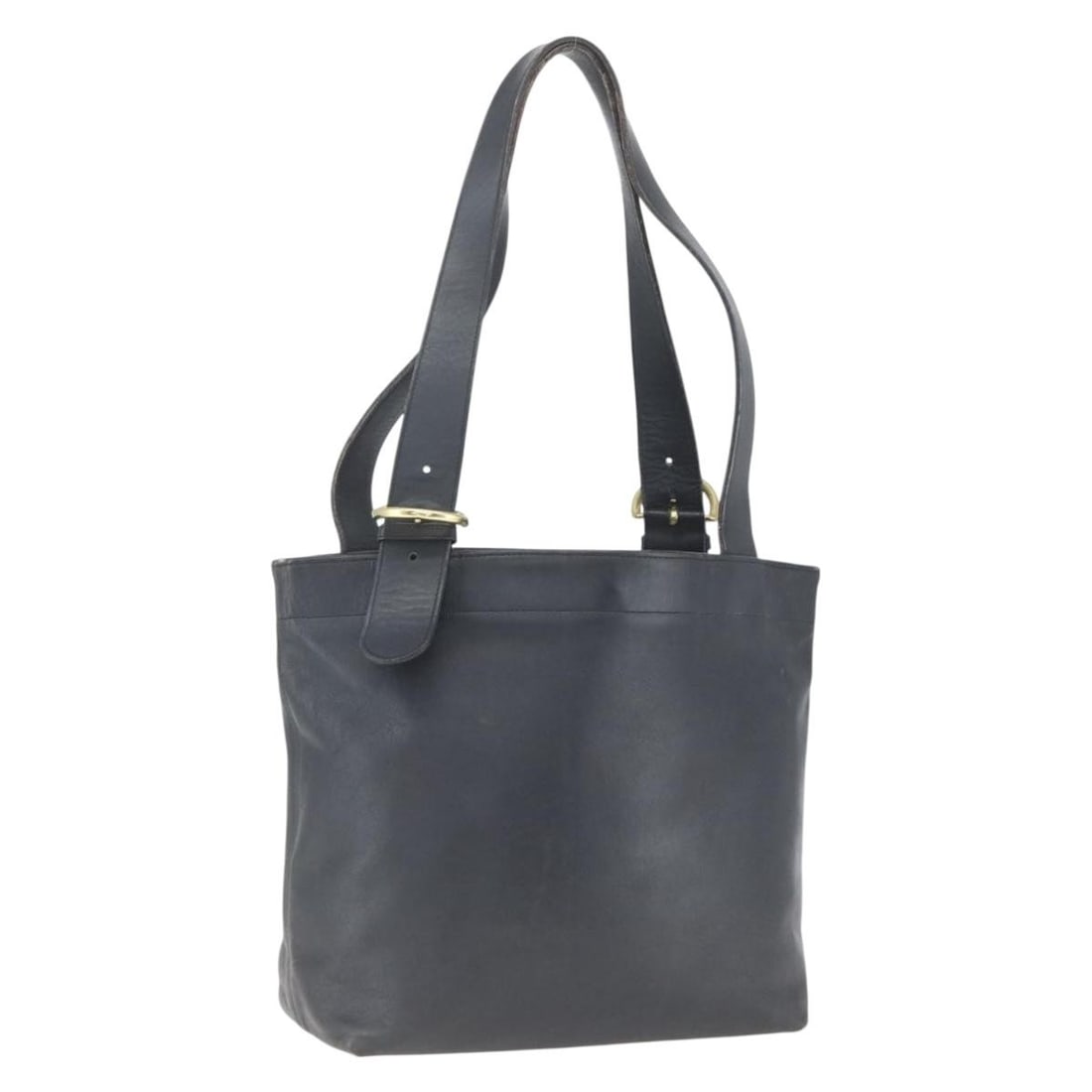 Coach Black Leather Tote Bag with Gold Hardware AM9267: Coach Black Leather Tote Bag with Gold Hardware AM9267 This Coach tote bag is crafted from black leather with gold-tone hardware. It features a spacious interior and dual handles with a 12.2-inch drop