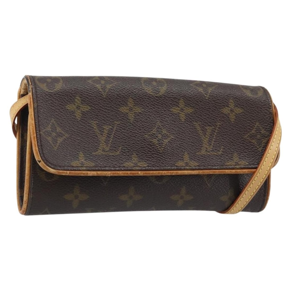 Louis Vuitton Pochette Twin PM Monogram Canvas Shoulder Bag M51854: Louis Vuitton Pochette Twin PM Monogram Canvas Shoulder Bag M51854 Louis Vuitton Monogram Pochette Twin PM shoulder bag in Monogram Canvas, made in Spain. It comes with a shoulder strap and measures a