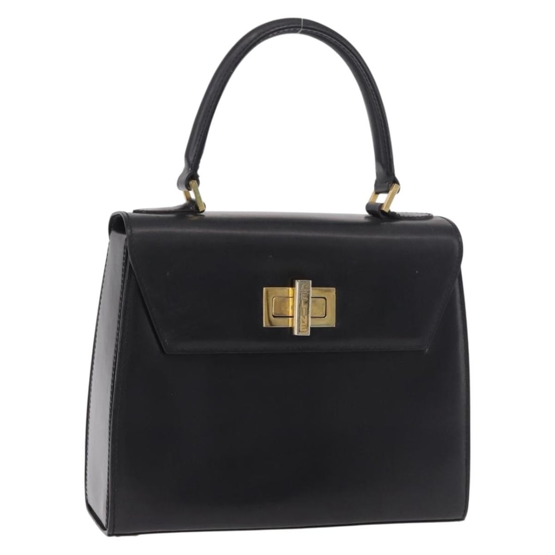 CELINE Black Leather Handbag Gold Tone Hardware Italy: CELINE Black Leather Handbag Gold Tone Hardware Italy CELINE women's hand bag in black and gold leather, made in Italy. It measures approximately 24 cm wide, 20 cm high, and 8 cm deep, with a handle d