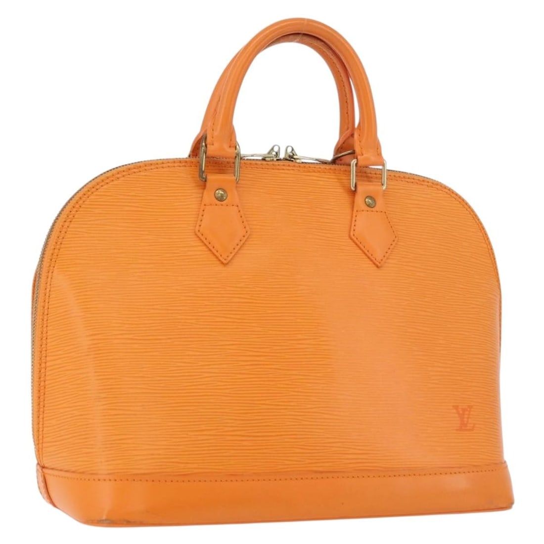 Louis Vuitton Alma Epi Leather Handbag Mandarin Orange M5214H: Louis Vuitton Alma Epi Leather Handbag Mandarin Orange M5214H Louis Vuitton Epi Alma handbag in Orange/Mandarin Epi leather, made in France. The bag measures approximately 31 cm W x 24 cm H x 17 cm D 
