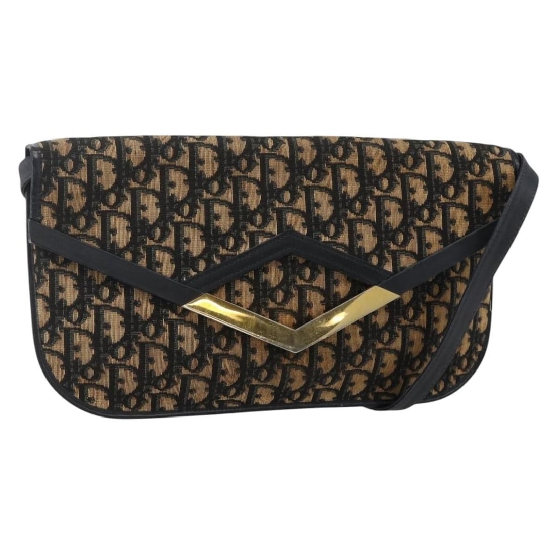 Christian Dior Trotter Shoulder Bag in Navy Gold Canvas: Christian Dior Trotter Shoulder Bag in Navy Gold Canvas Christian Dior shoulder bag in navy and gold Trotter canvas, made in France. This women's bag is offered without the original box or dust bag; o
