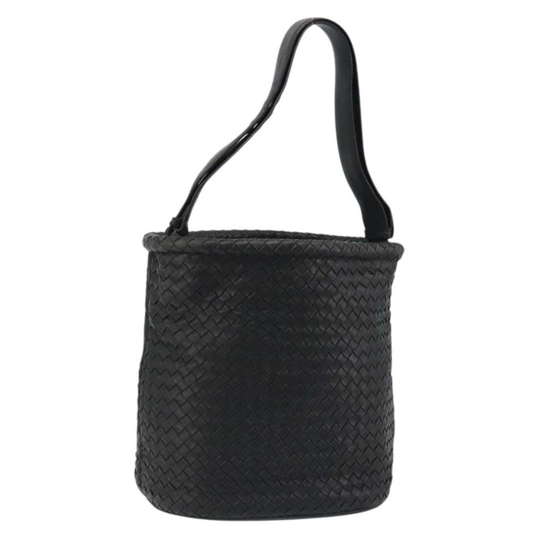 Bottega Veneta Intrecciato Black Leather Shoulder Bag Made in Italy: Bottega Veneta Intrecciato Black Leather Shoulder Bag Made in Italy Bottega Veneta Intrecciato shoulder bag in black leather, made in Italy. The bag features the brand's Intrecciato style and is liste