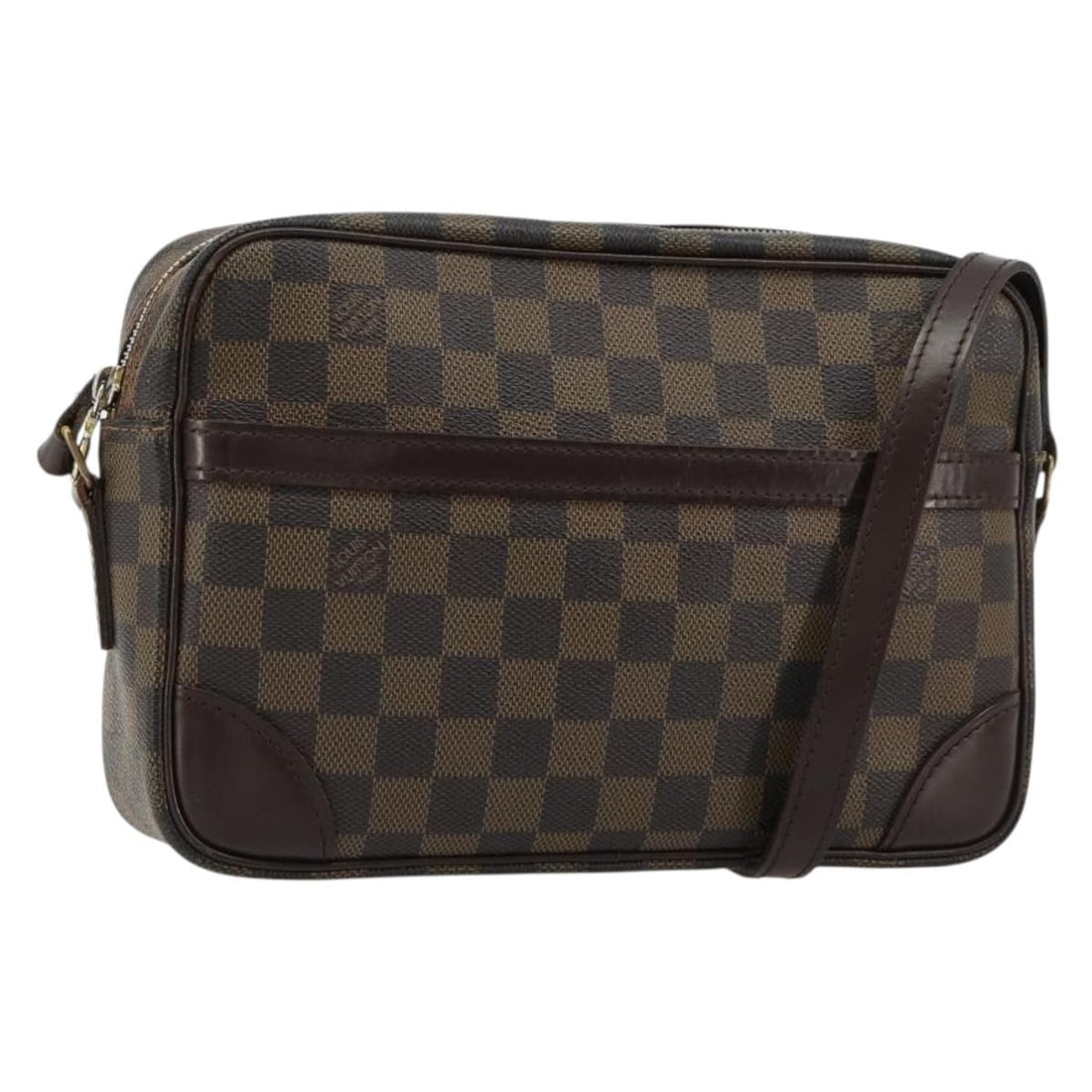 Louis Vuitton Trocadero 27 Damier Ebene Shoulder Bag N48085: Louis Vuitton Trocadero 27 Damier Ebene Shoulder Bag N48085 Louis Vuitton Damier Ebene Trocadero 27 shoulder bag in Damier Ebene canvas, made in France. The bag is described as heavily used with visib