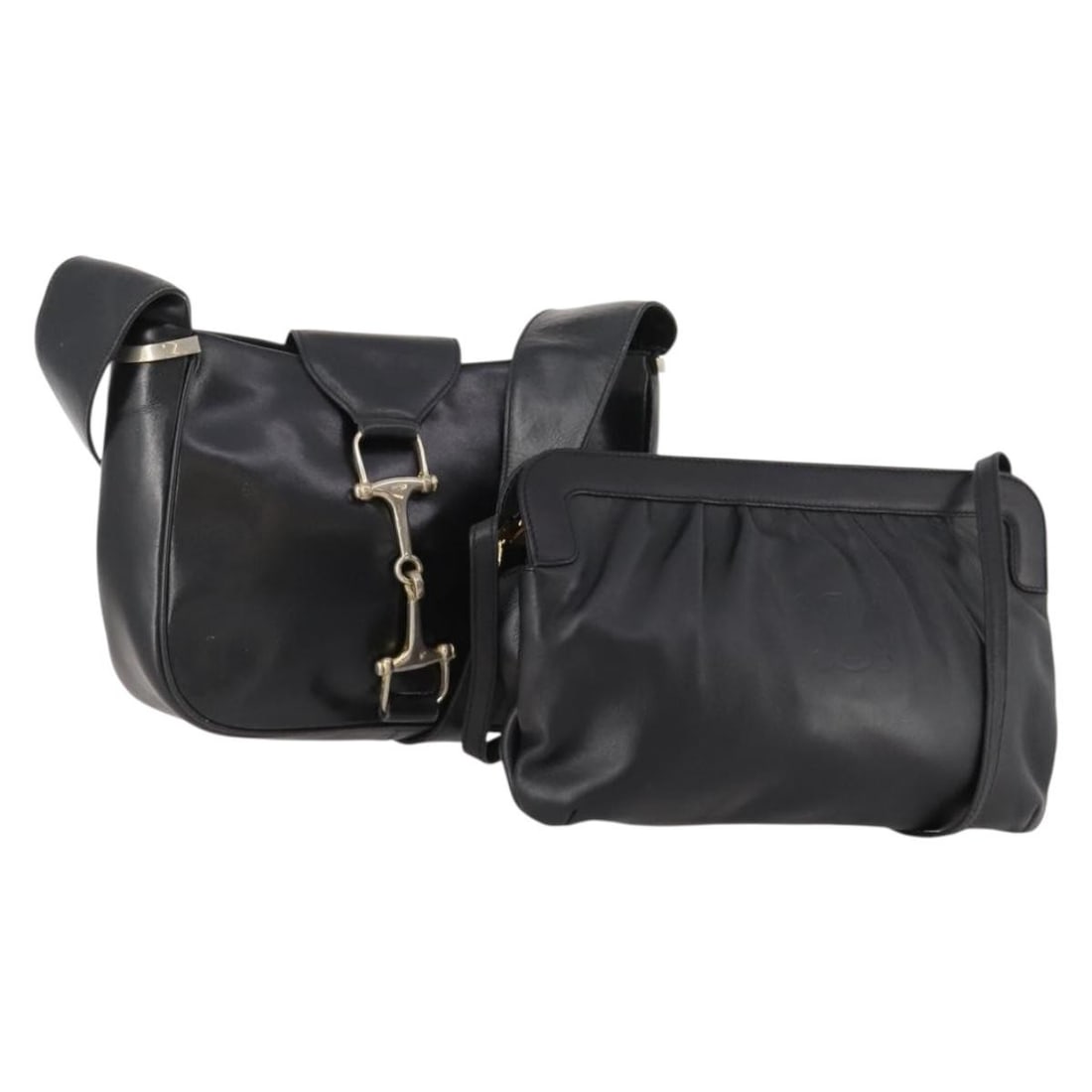 Set of 2 Celine black leather shoulder bags: Set of 2 Celine black leather shoulder bags CELINE shoulder bag in black leather, made in Italy. This set is offered as shown in the photo and does not include the original box or dust bag. Condition 