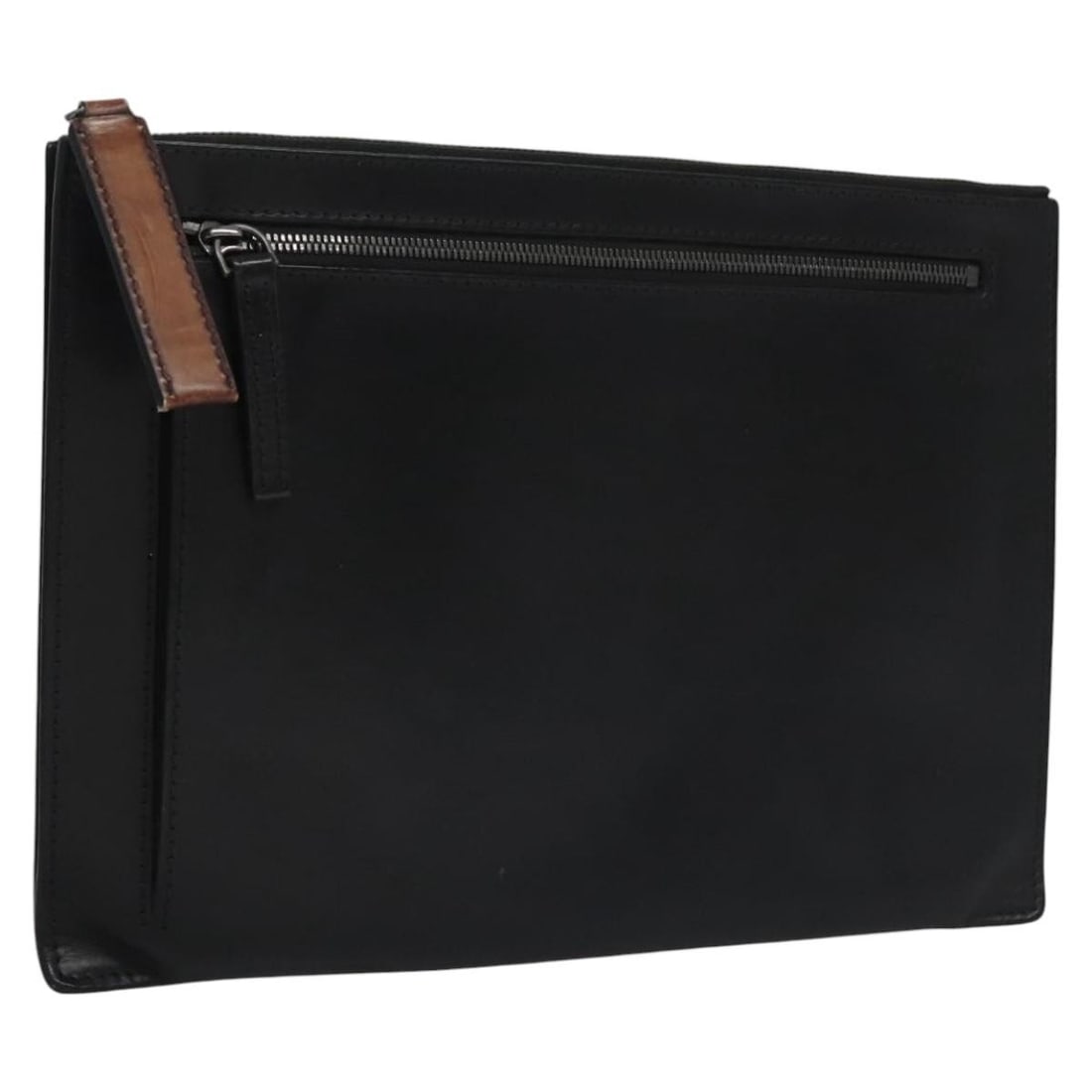 Berluti Black Leather Women's Clutch Bag Made in Italy: Berluti Black Leather Women's Clutch Bag Made in Italy This Berluti clutch bag is crafted from black leather and designed for women. The bag shows noticeable signs of use, including out of shape struc