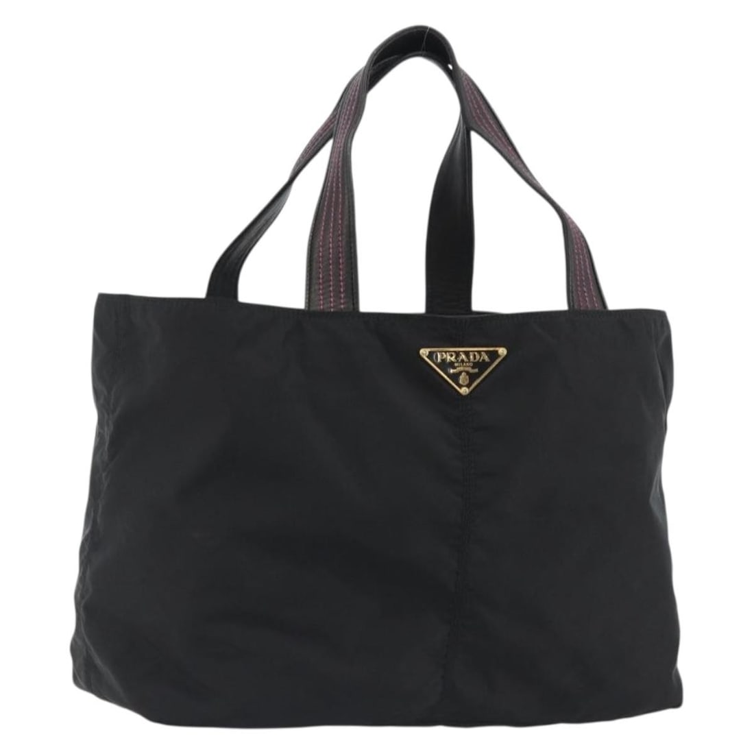 Prada Black Nylon Tote Bag Gold Tone Hardware Made in Italy: Prada Black Nylon Tote Bag Gold Tone Hardware Made in Italy A Prada nylon tote bag in black with gold-tone hardware. Made in Italy, this bag features a roomy tote silhouette and comes with only the it