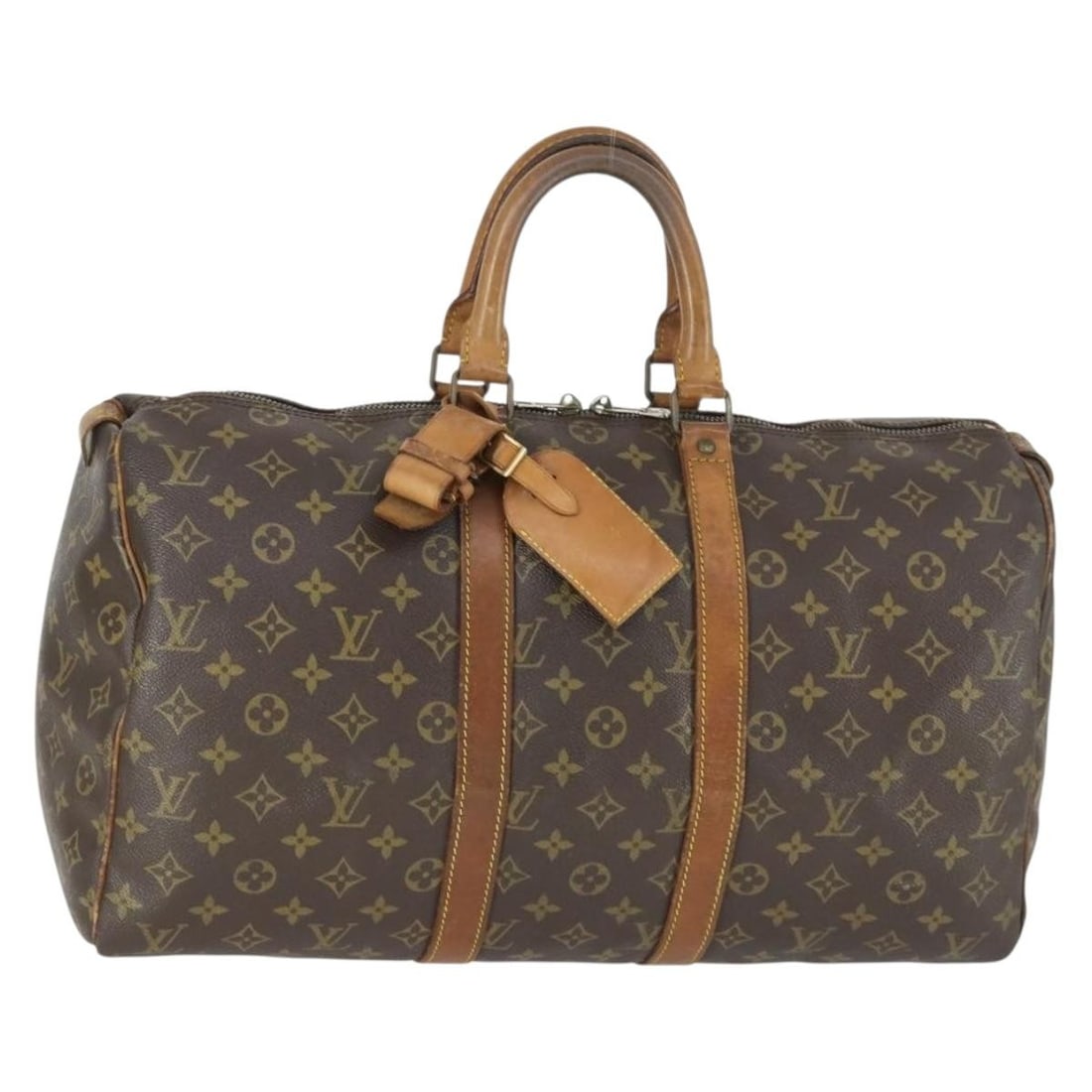 Louis Vuitton M41428 Keepall 45 Monogram Canvas Boston Bag: Louis Vuitton M41428 Keepall 45 Monogram Canvas Boston Bag Louis Vuitton Keepall 45 Boston Bag in Monogram Canvas, made in France. This women's bag features the classic Monogram exterior and comes wit