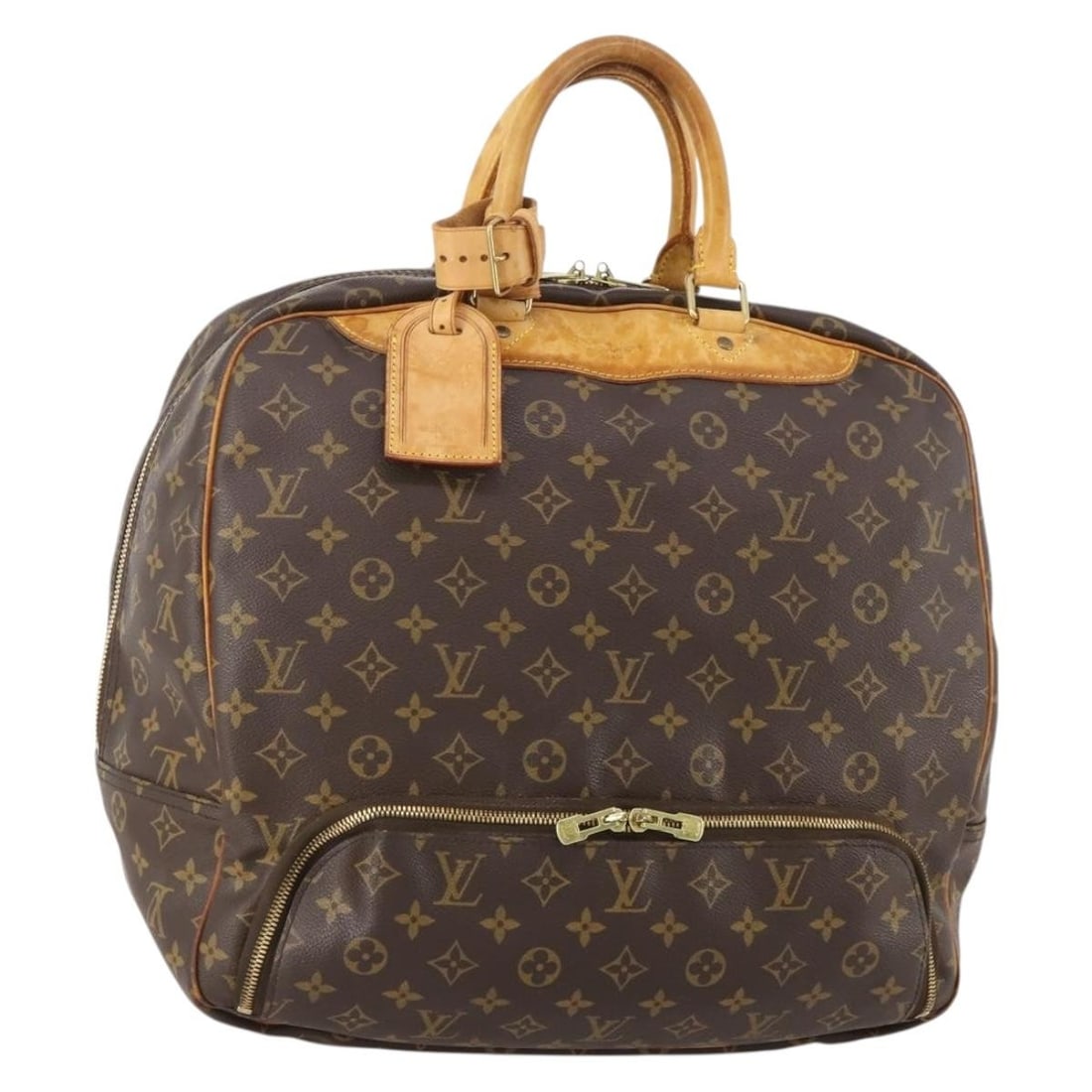Louis Vuitton M41443 Evasion Monogram Canvas Boston Bag France: Louis Vuitton M41443 Evasion Monogram Canvas Boston Bag France Louis Vuitton Monogram Evasion Boston Bag in Monogram Canvas, made in France. This women's Boston bag comes with a name tag and powanie a