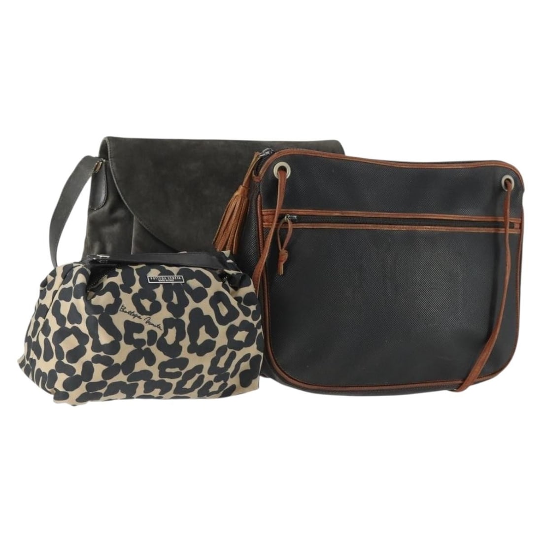 3 Piece Bottega Veneta Canvas Handbag Bundle Beige Black (1 of 18)