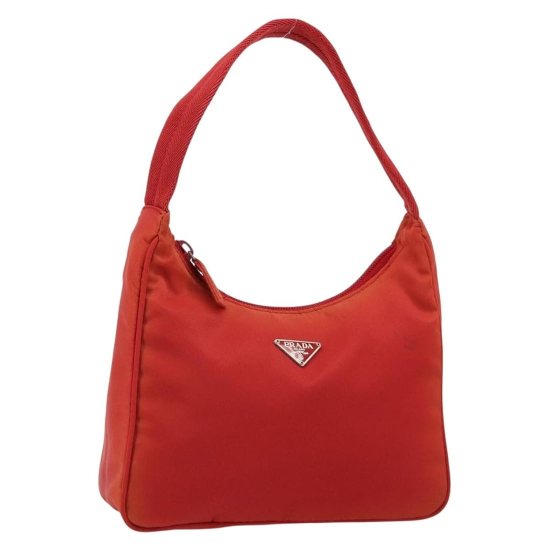 Prada red silver nylon pouch women Italy 8.3 x 5.9 x 2.4 inch: Prada red silver nylon pouch women Italy 8.3 x 5.9 x 2.4 inch This PRADA hand pouch is crafted from red and silver nylon and designed for women. Made in Italy, the pouch features a compact silhouette 