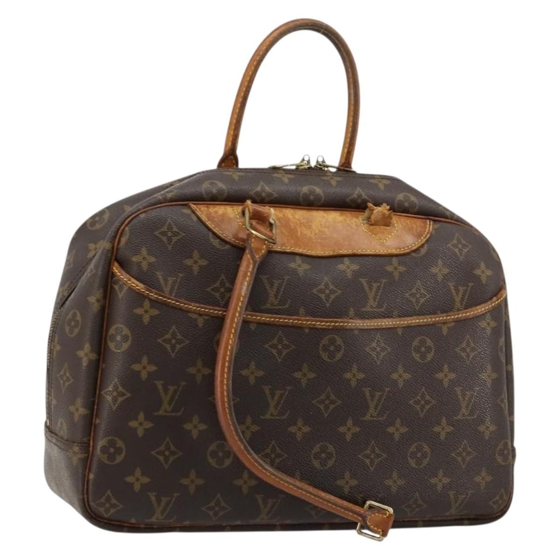 Louis Vuitton M47270 Deauville Monogram Canvas Womens Handbag: Louis Vuitton M47270 Deauville Monogram Canvas Womens Handbag Louis Vuitton Deauville handbag in Monogram canvas, made in France. This women's handbag is a heavily used piece with notable wear through