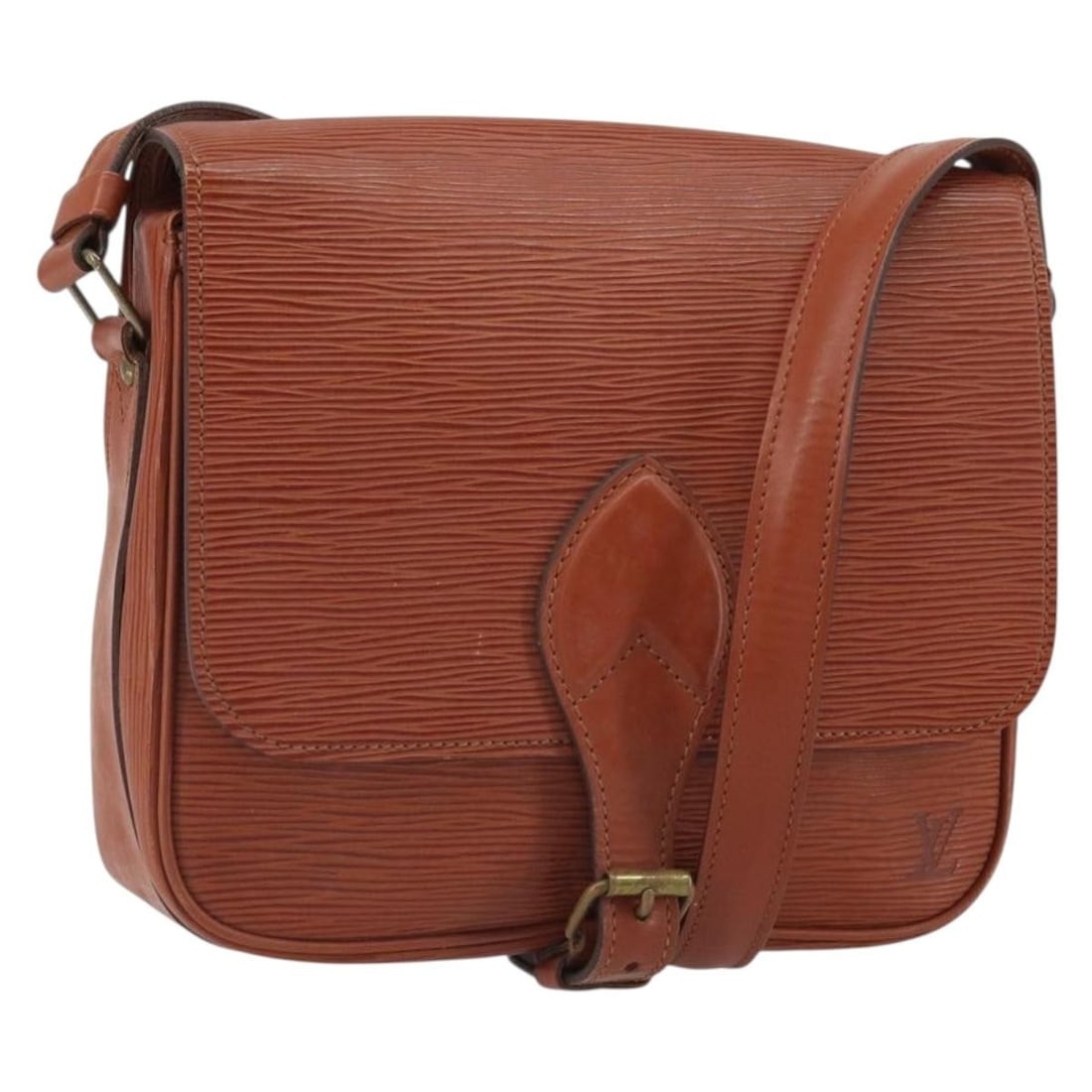 Louis Vuitton M52243 Cartouchiere MM Brown Epi Leather Shoulder Bag: Louis Vuitton M52243 Cartouchiere MM Brown Epi Leather Shoulder Bag Louis Vuitton Epi Cartouchiere MM shoulder bag in brown Epi leather. This women's shoulder bag is made in France and features an adj