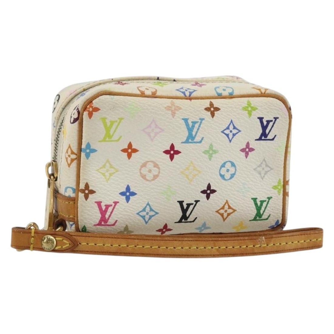 Louis Vuitton M58033 Trousse Wapity White Monogram Multicolor Pouch: Louis Vuitton M58033 Trousse Wapity White Monogram Multicolor Pouch Louis Vuitton Monogram Multicolor Trousse Wapity pouch in white Monogram Multicolor canvas. It comes with a dust bag and item box. M
