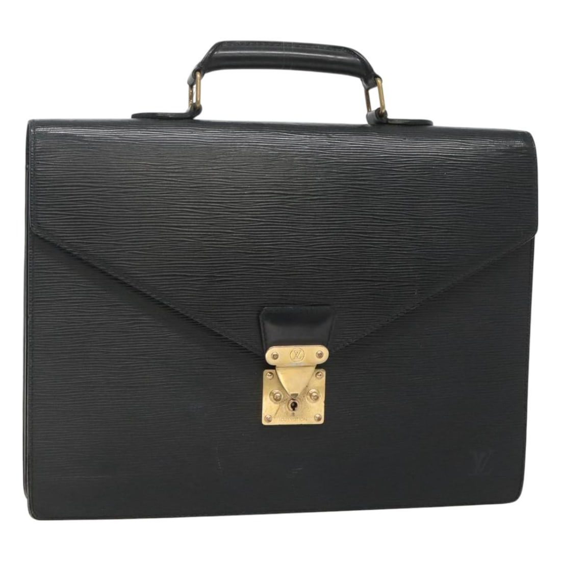 Louis Vuitton Epi Leather Black Business Bag M54422: Louis Vuitton Epi Leather Black Business Bag M54422 This Louis Vuitton Epi Serviette Conseiller business bag is crafted from black Epi leather and was made in France. Designed for women, it features a
