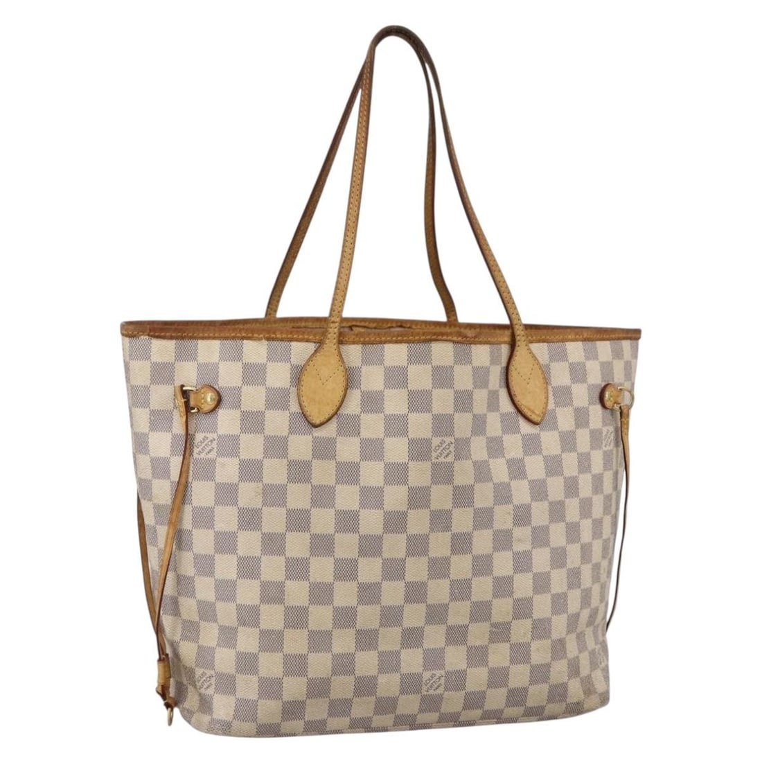 Louis Vuitton N41605 Neverfull MM Damier Azur Canvas Tote: Louis Vuitton N41605 Neverfull MM Damier Azur Canvas Tote Louis Vuitton Neverfull MM tote bag in Damier Azur canvas, made in France. This women's tote features the N41605 product line and comes as the