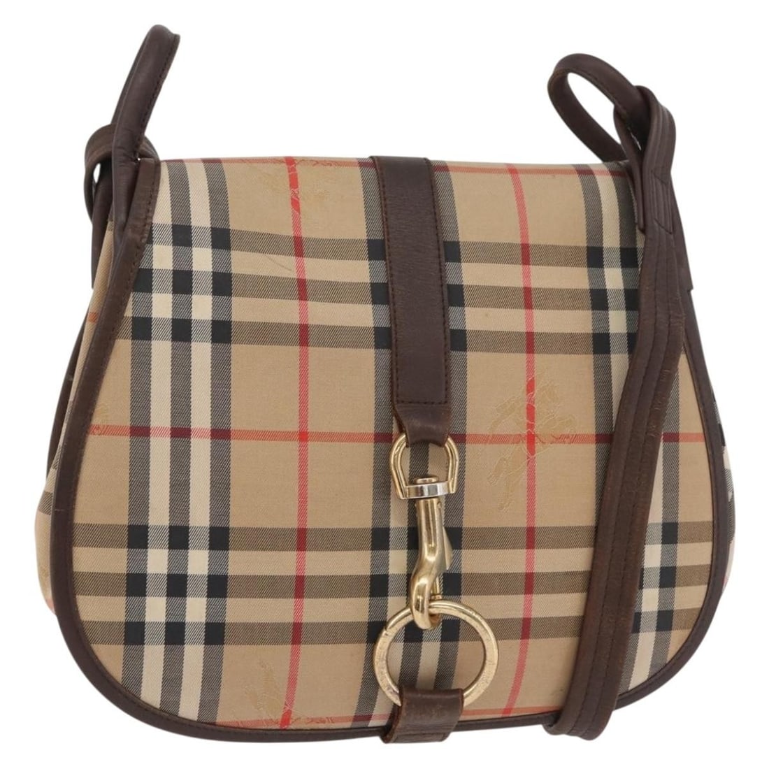 Burberrys Beige Gold Canvas Shoulder Bag: Burberrys Beige Gold Canvas Shoulder Bag This Burberrys shoulder bag features the iconic Nova Check pattern in beige and gold canvas with leather accents. Designed for women, the bag offers a practica