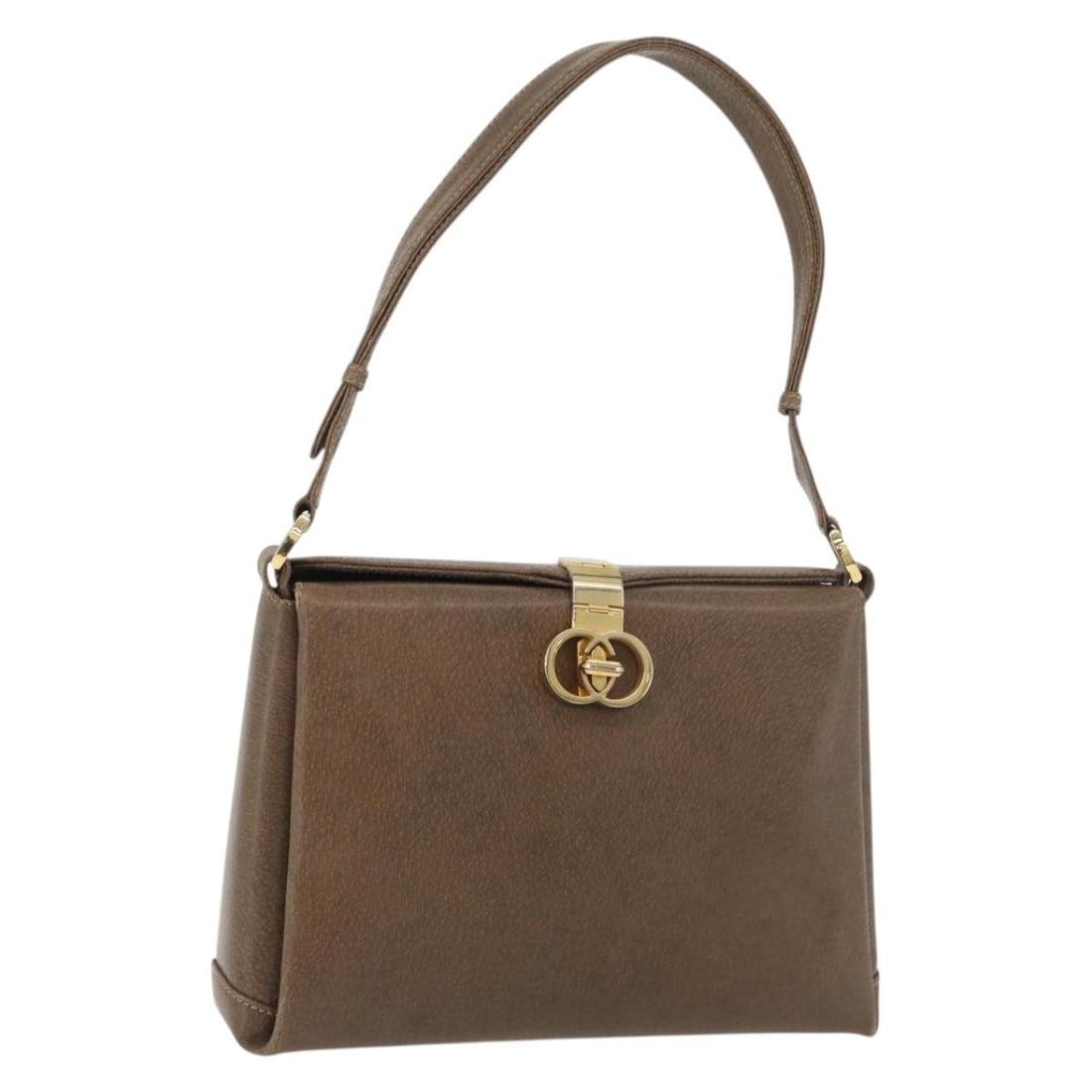 Gucci 126290 Brown Leather Shoulder Bag Gold Tone Hardware: Gucci 126290 Brown Leather Shoulder Bag Gold Tone Hardware Brown and gold Gucci leather shoulder bag made in Italy. The bag measures approximately 27 cm wide, 18 cm high, and 10 cm deep, with a should