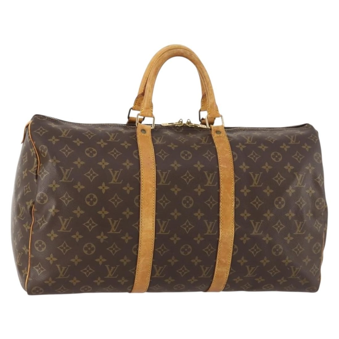Louis Vuitton Keepall 50 Monogram Canvas Boston Bag M41426: Louis Vuitton Keepall 50 Monogram Canvas Boston Bag M41426 This Louis Vuitton Monogram Keepall 50 Boston Bag features the iconic monogram canvas exterior with leather accents. The bag measures approxi
