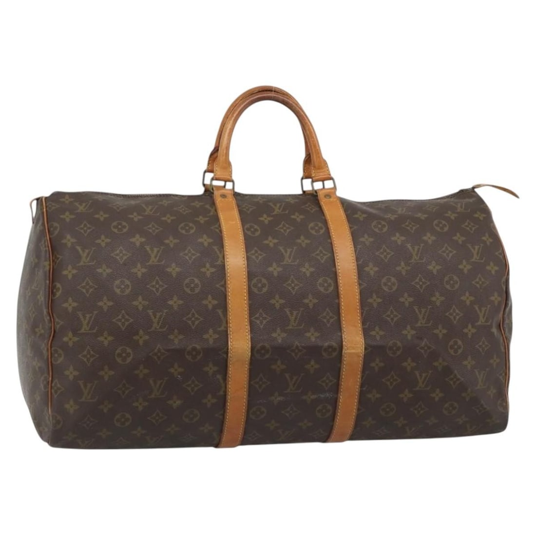 Louis Vuitton M41424 Keepall 55 Monogram Canvas Boston Bag: Louis Vuitton M41424 Keepall 55 Monogram Canvas Boston Bag A vintage Louis Vuitton Keepall 55 Boston Bag in Monogram Canvas, made in France. This old model features the CLAIR zipper and comes with the