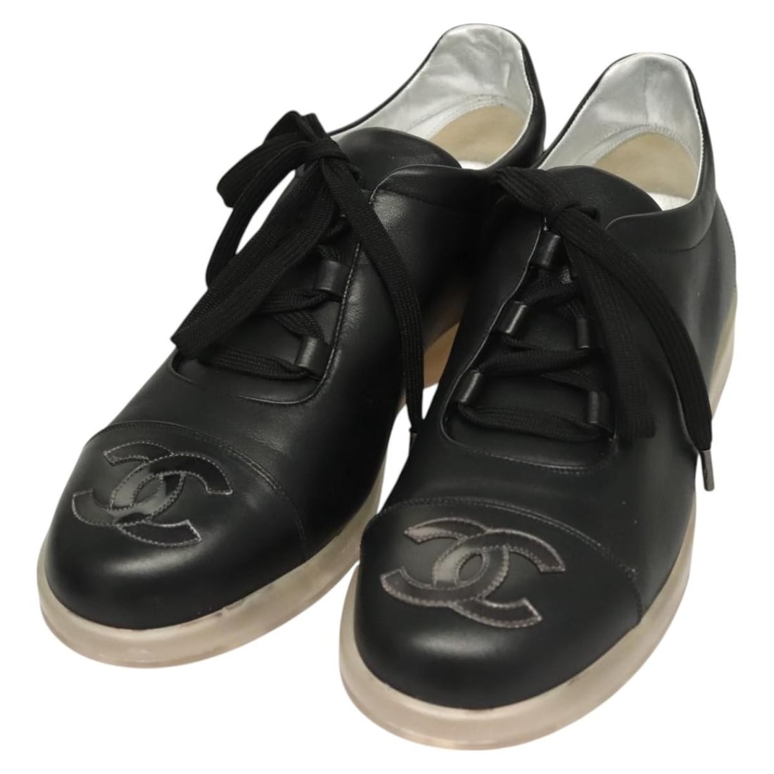 CHANEL Black Lambskin Sneakers Size 39 with Dust Bag Box (1 of 18)