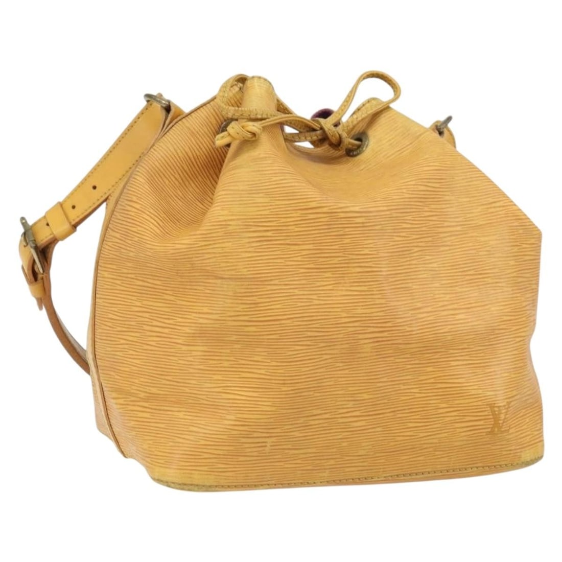 Louis Vuitton Petit Noe Yellow Epi Leather Shoulder Bag M44109: Louis Vuitton Petit Noe Yellow Epi Leather Shoulder Bag M44109 Louis Vuitton Epi Petit Noe shoulder bag in yellow Epi leather, made in France. This bag is identified by product no. M44109 and serial n