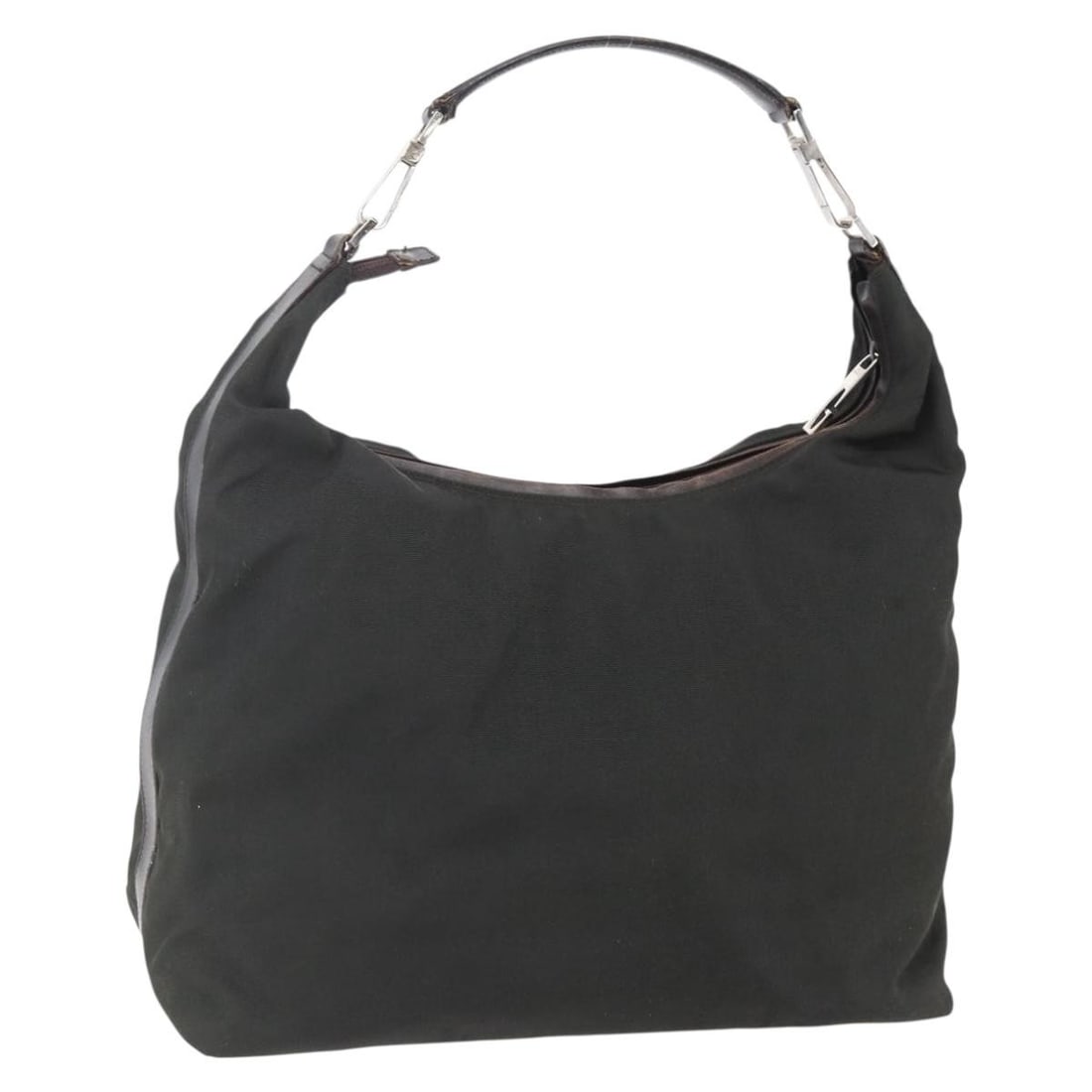 Gucci 001 1955 khaki silver nylon shoulder bag: Gucci 001 1955 khaki silver nylon shoulder bag This GUCCI shoulder bag features a khaki and silver color scheme and is crafted from durable nylon. Designed for women, it offers ample space with approx