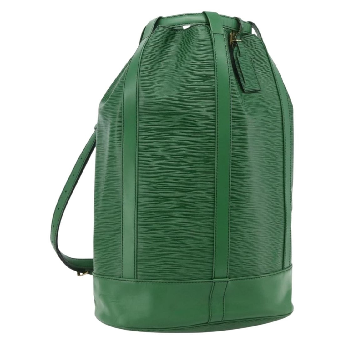 Louis Vuitton M43084 Randonnee GM Epi Leather Shoulder Bag Green: Louis Vuitton M43084 Randonnee GM Epi Leather Shoulder Bag Green Louis Vuitton Epi Randonnee GM shoulder bag in green Epi leather, made in France. It includes a name tag accessory and is identified by