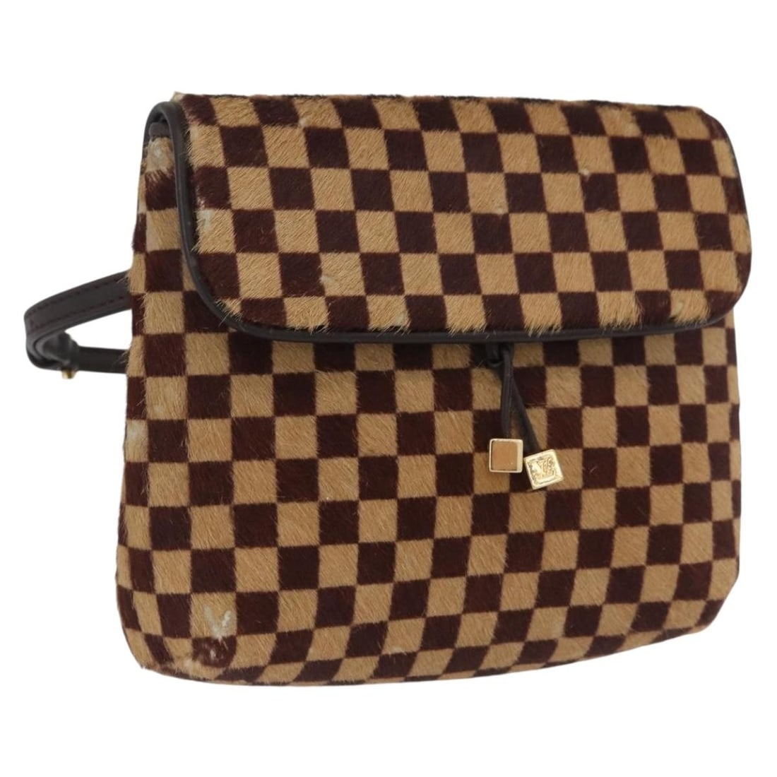 Louis Vuitton Gazelle Shoulder Bag Brown Unborn Calfskin M92130 Italy: Louis Vuitton Gazelle Shoulder Bag Brown Unborn Calfskin M92130 Italy This Louis Vuitton Damier Sauvage Gazelle shoulder bag is crafted from brown unborn calf skin leather. Designed for women, it feat