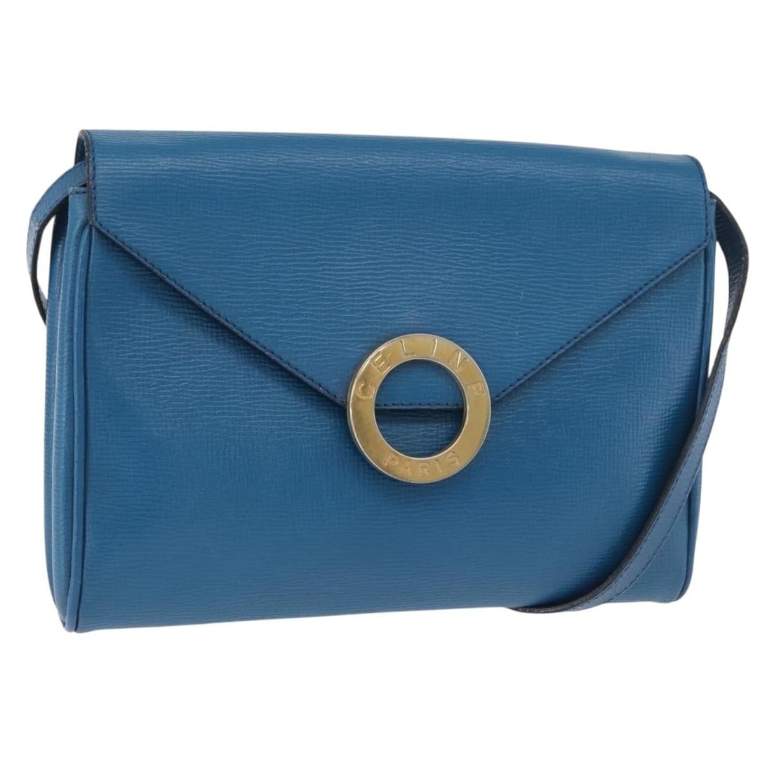 CELINE blue gold leather circle shoulder bag Italy: CELINE blue gold leather circle shoulder bag Italy This CELINE Circle shoulder bag is crafted from blue and gold leather and features a sleek, compact silhouette. Designed for women, it is made in Ita