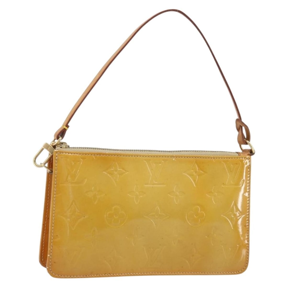 Beige Monogram Vernis Lexington Patent Leather Pouch M91010 by Louis Vuitton: Beige Monogram Vernis Lexington Patent Leather Pouch M91010 by Louis Vuitton This is a Louis Vuitton Monogram Vernis Lexington Pouch in beige patent leather. Designed as an accessory pouch for women, 