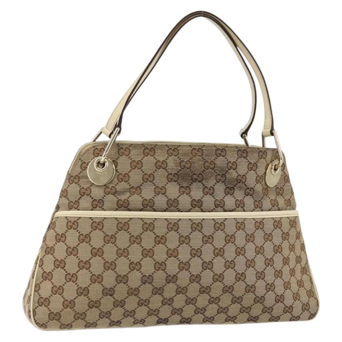 Gucci 121023 GG Canvas Beige Gold Womens Handbag: Gucci 121023 GG Canvas Beige Gold Womens Handbag Gucci women's handbag in beige and gold GG canvas, made in Italy. This bag comes as the handbag only; the item box and dust bag are not included. Condi