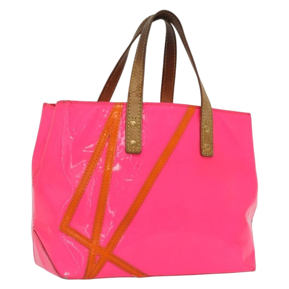 Louis Vuitton Fluo Reade PM Monogram Vernis Pink Orange Patent Leather Bag: Louis Vuitton Fluo Reade PM Monogram Vernis Pink Orange Patent Leather Bag This Louis Vuitton Monogram Vernis Fluo Reade PM Bag features a vibrant pink and orange patent leather exterior. Designed as 