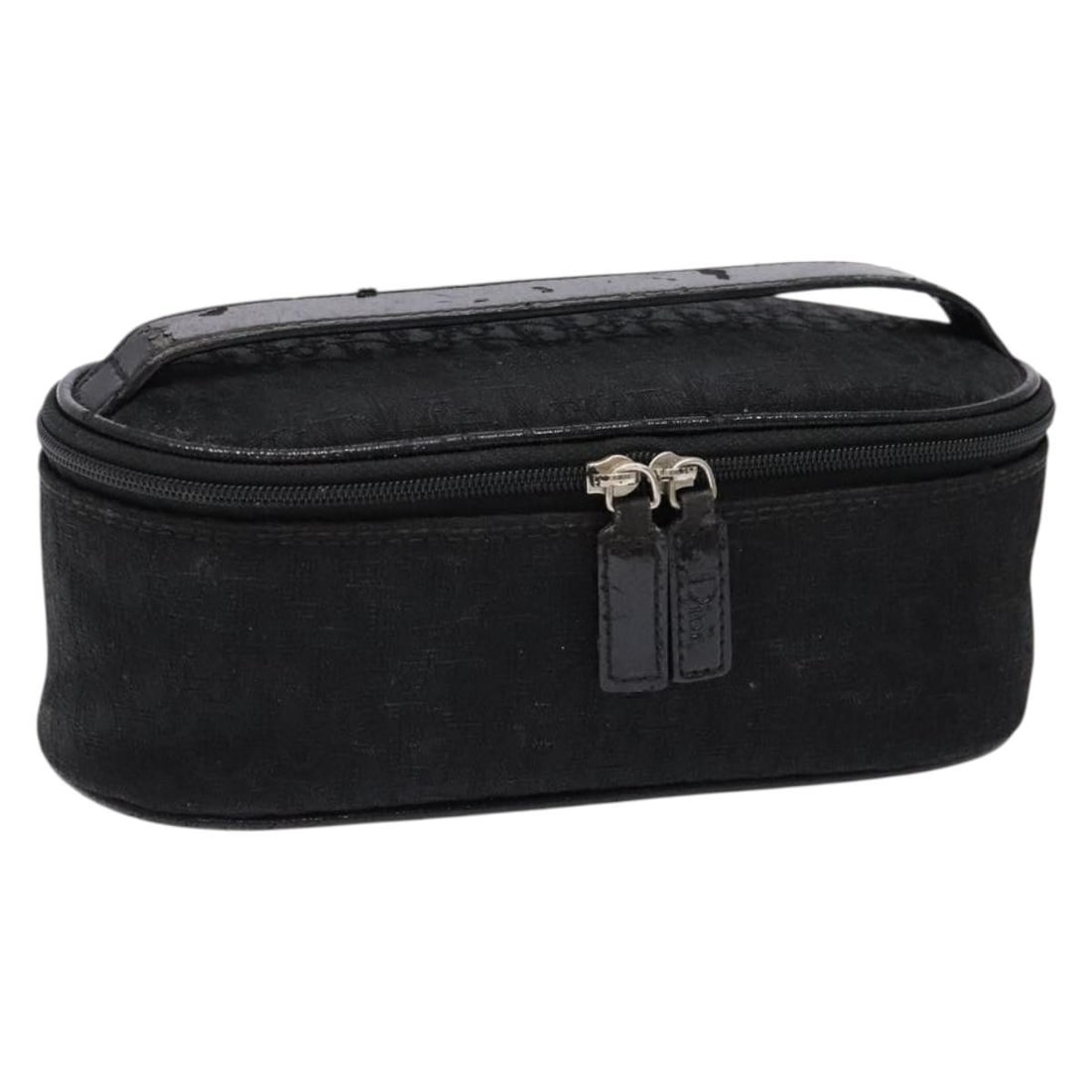 Christian Dior Trotter Canvas Black Silver Vanity Pouch: Christian Dior Trotter Canvas Black Silver Vanity Pouch This Christian Dior Trotter Canvas Vanity Pouch features a black and silver exterior and is crafted from the brand's signature Trotter canvas. D