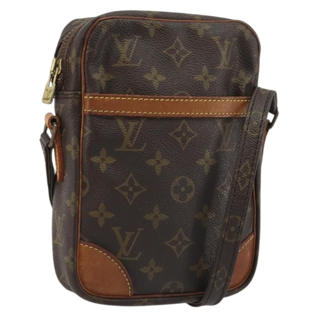 Louis Vuitton M45266 Danube Monogram Canvas Shoulder Bag: Louis Vuitton M45266 Danube Monogram Canvas Shoulder Bag Louis Vuitton Monogram Danube shoulder bag in Monogram Canvas, made in France. The bag features a monogram colorway and shoulder strap with an 