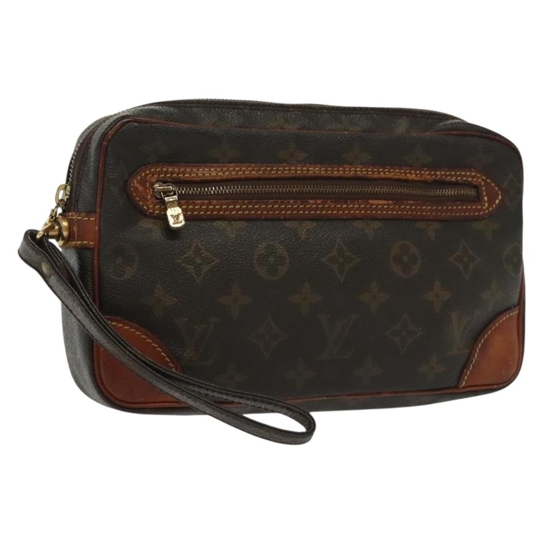 Louis Vuitton Marly Dragonne GM Monogram Canvas Clutch M51825: Louis Vuitton Marly Dragonne GM Monogram Canvas Clutch M51825 This Louis Vuitton Monogram Marly Dragonne GM Clutch Bag features the iconic monogram canvas and is designed for women. The bag has a stru