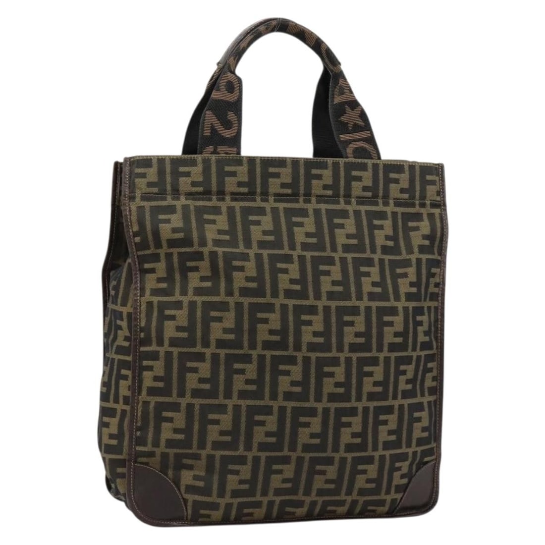 Fendi Zucca Canvas Handbag Black Brown Italy: Fendi Zucca Canvas Handbag Black Brown Italy Fendi Zucca Canvas Hand Bag in black and brown. Made in Italy, this handbag features Zucca canvas construction and measures approximately W31 x H33 x D10 c