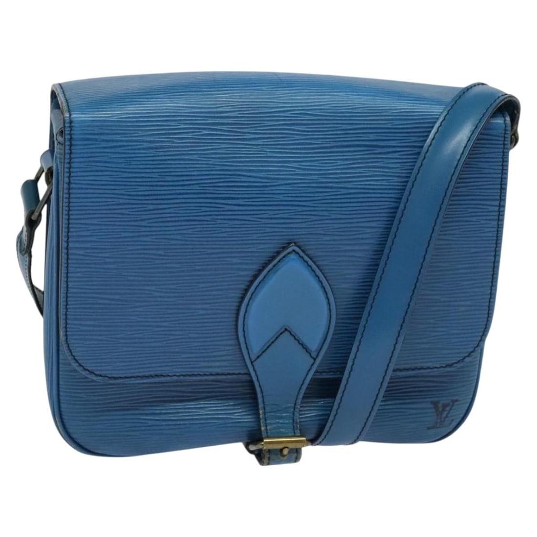 Louis Vuitton Cartouchiere MM Blue Epi Leather Shoulder Bag M52245: Louis Vuitton Cartouchiere MM Blue Epi Leather Shoulder Bag M52245 This Louis Vuitton Epi Cartouchiere MM shoulder bag features a durable blue Epi leather exterior with an adjustable shoulder strap. T