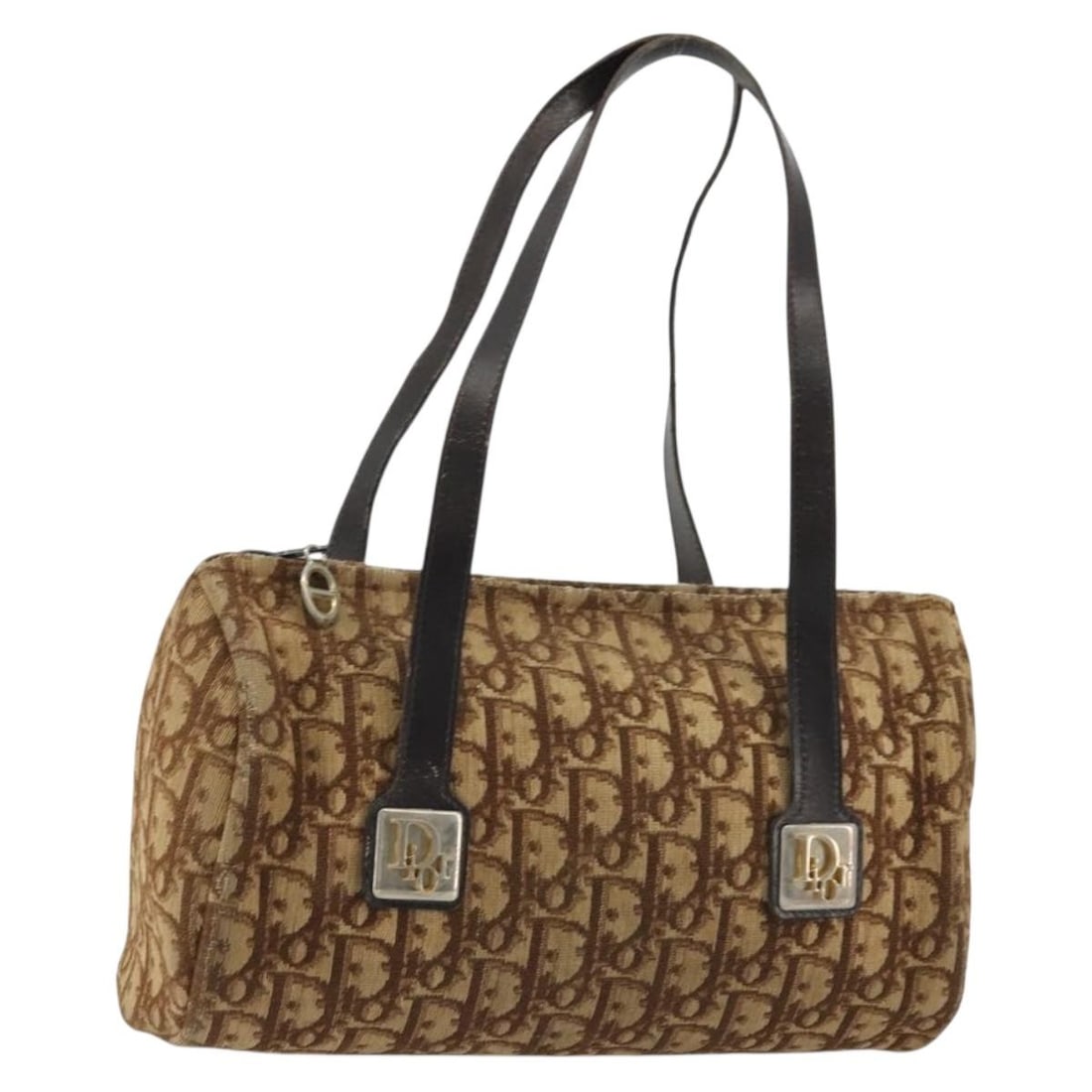 Christian Dior Trotter Canvas Hand Bag in Gold Brown: Christian Dior Trotter Canvas Hand Bag in Gold Brown Christian Dior hand bag in gold and brown Trotter canvas, made in France. This women's bag is offered without the original box or dust bag; only th